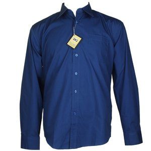 Desire Collection Men's Long Sleeve Classic Fit Pocket Dress Shirt - Royal Blue